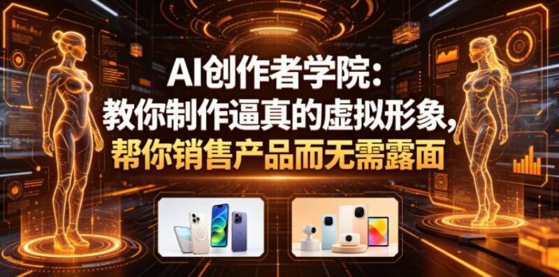 AI创作者学院:教你制作逼真的虚拟形象,帮你销售产品而无需露面【原创双语字幕】-三零资源