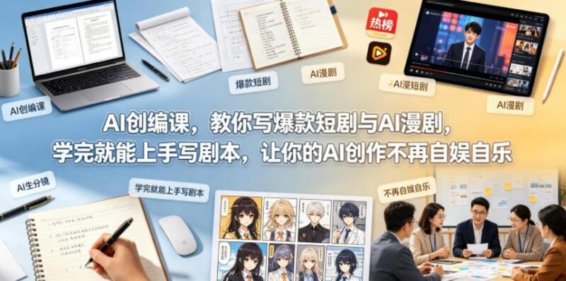 AI创编课,教你写爆款短剧与AI漫剧,学完就能上手写剧本,让你的AI创作不再自娱自乐(更新0521)-三零资源