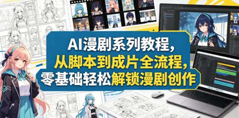 AI漫剧系列教程,从脚本到成片全流程,零基础轻松解锁漫剧创作-三零资源