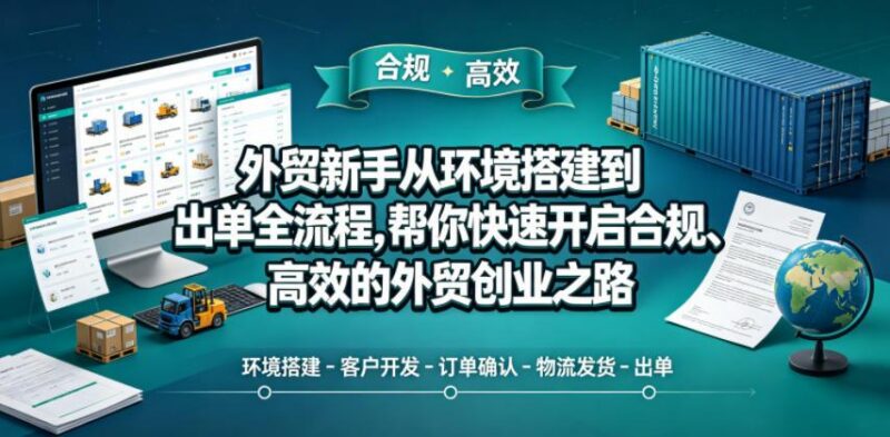 外贸新手从环境搭建到出单全流程,帮你快速开启合规、高效的外贸创业之路-三零资源
