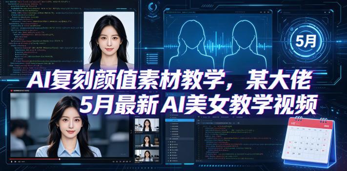 AI复刻颜值素材教学，某大佬5月最新AI美女教学视频，内含4月好物复刻教学-三零资源