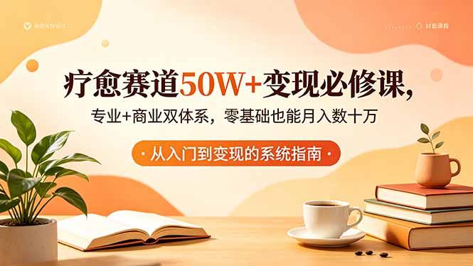 疗愈赛道50W+变现必修课,专业+商业双体系,零基础也能月入数十万-三零资源