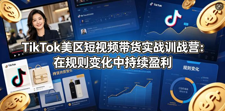 TikTok美区短视频带货实战训战营：在规则变化中持续盈利-三零资源