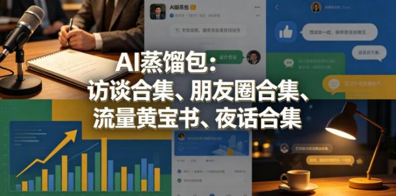 AI蒸馏包:访谈合集、朋友圈合集、流量黄宝书、夜话合集【文档】-三零资源