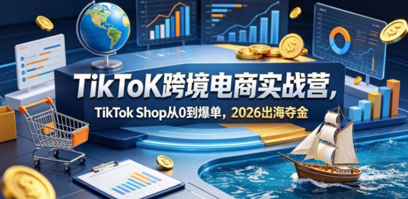 TikToK跨境电商实战营,TikTok Shop从0到爆单,2026出海夺金-三零资源