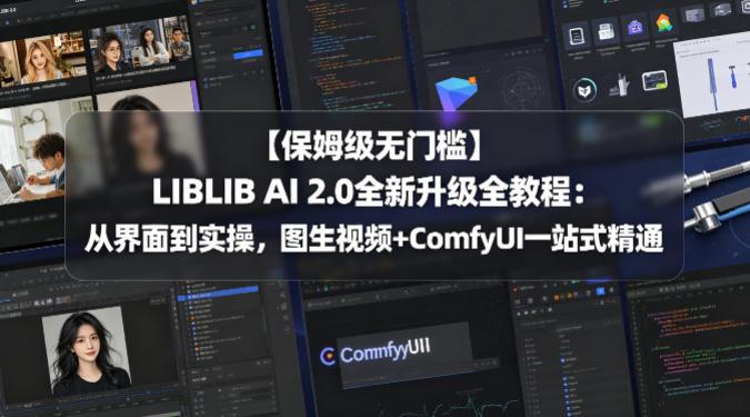【保姆级无门槛】LIBLIB AI 2.0全新升级全教程:从界面到实操,图生视频+ComfyUI一站式精通-三零资源