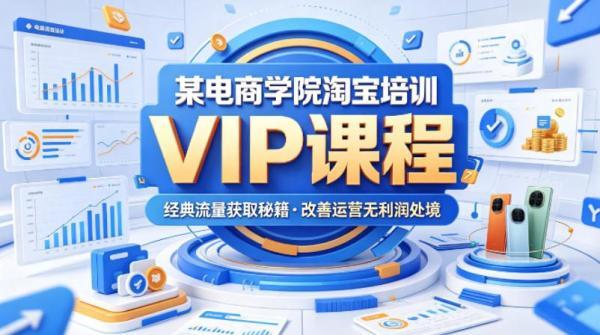 某电商学院淘宝培训VIP课程,各种经典有用的流量获取秘籍,改善运营产品没利润的处境(2026年5月)-三零资源