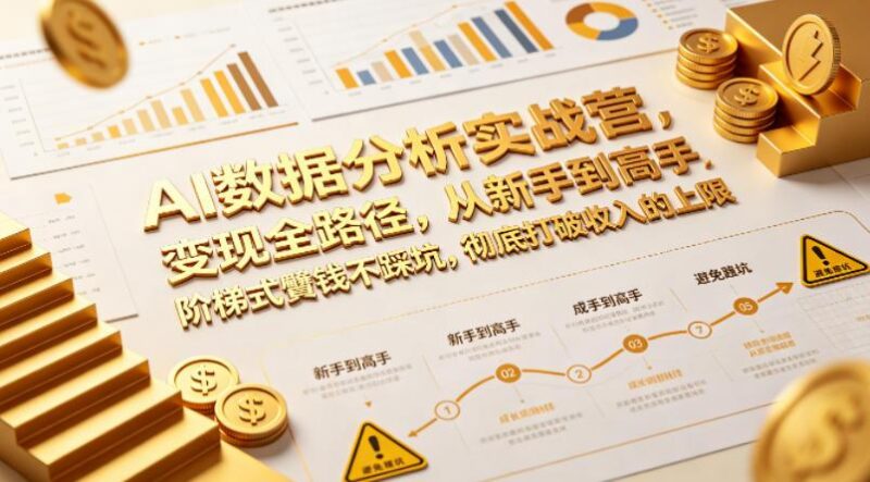 AI数据分析实战营,变现全路径,从新手到高手,阶梯式賺钱不踩坑,彻底打破收入的上限-三零资源