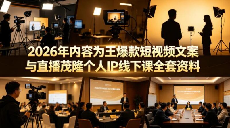2026年内容为王爆款短视频文案与直播茂隆个人IP线下课全套资料(价值4980)-三零资源