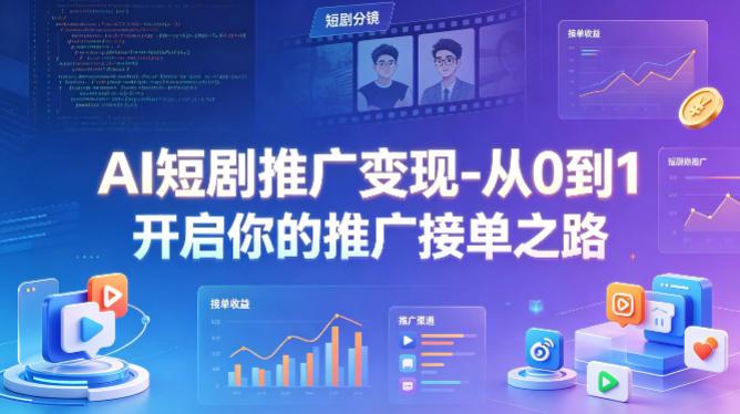 AI短剧推广变现-从0到1开启你的推广接单之路-三零资源
