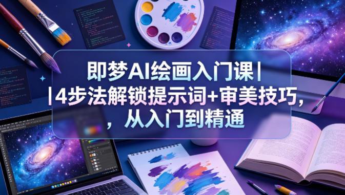 即梦AI绘画入门课|4步法解锁提示词+审美技巧,从入门到精通-三零资源