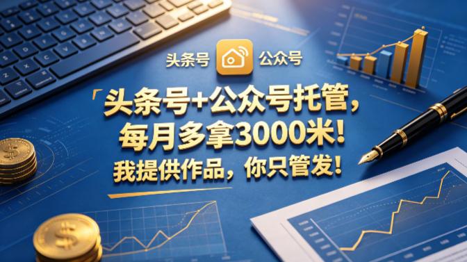 头条号+公众号托管,每月多拿3000米!我提供作品,你只管发!【揭秘】-三零资源