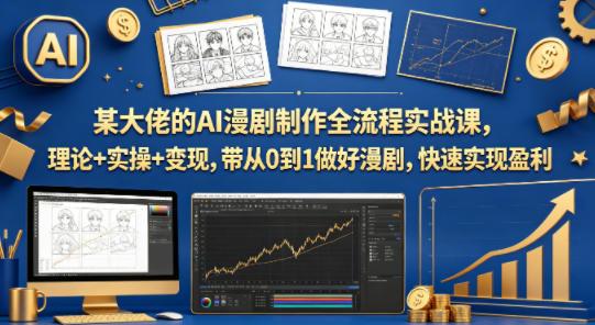 某大佬的AI漫剧制作全流程实战课，理论+实操+变现，带从0到1做好漫剧，快速实现盈利-三零资源