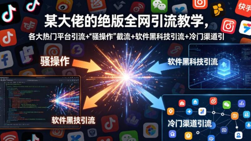 某大佬的绝版全网引流教学,各大热门平台引流+”骚操作”截流+软件黑科技引流+冷门渠道引流等-三零资源