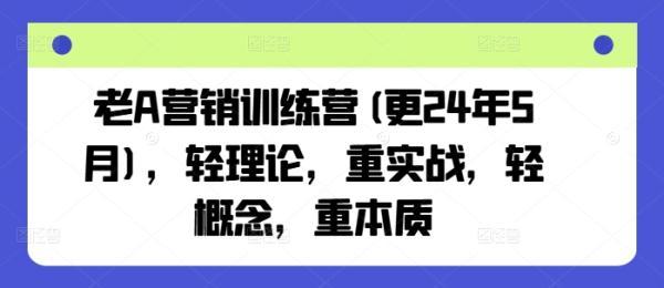 老A营销陪跑训练营，轻理论，重实战，轻概念，重本质（更新2026年4月）-三零资源