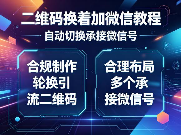 二维码换着加微信教程，自动切换承接微信号，合规制作轮换引流二维码，合理布局多个承接微信号-三零资源