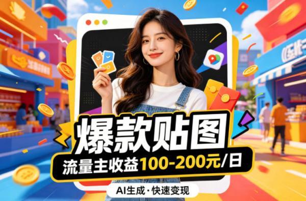 借助AI生成爆款贴图做公众流量主,当日收益100-200-三零资源