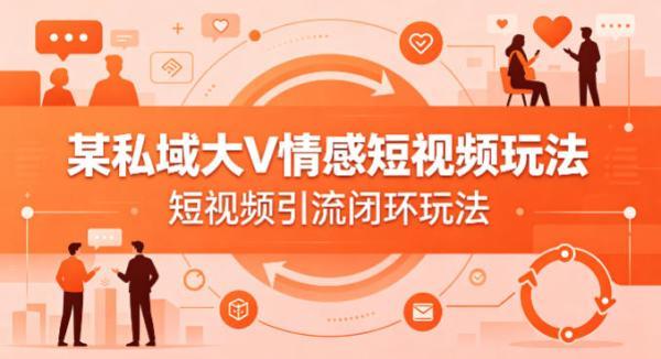 某私域大V情感短视频玩法,短视频引流闭环玩法-三零资源