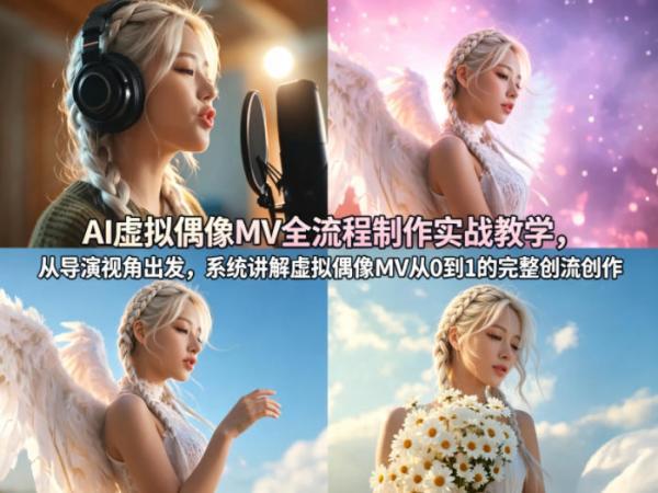 AI虚拟偶像MV全流程制作实战教学,从导演视角出发,系统讲解虚拟偶像MV从0到1的完整创作流程-三零资源