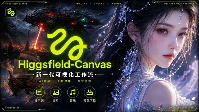 Higgsfield Canvas AI视频制作详解,节点式工作流搭建,重构新式视频创作完整教程-三零资源