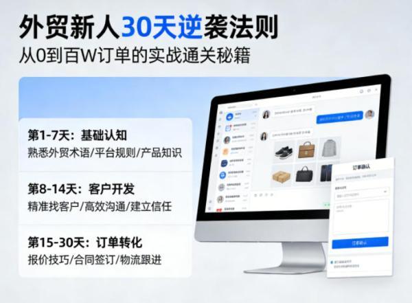 外贸新人30天逆袭法则,教你从0到百W订单的实战通关秘籍-三零资源