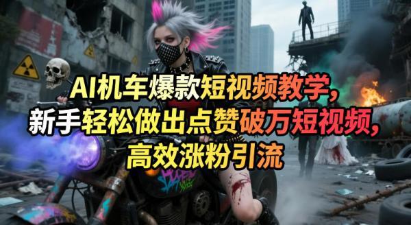 AI机车爆款短视频教学,新手轻松做出点赞破万短视频,高效涨粉引流-三零资源