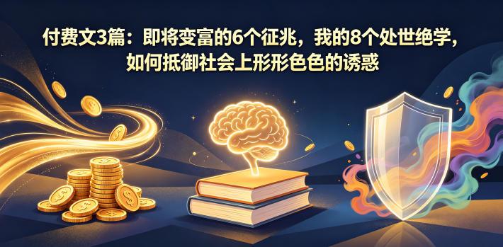 付费文3篇:即将变富的6个征兆,我的8个处世绝学,如何抵御社会上形形色色的诱惑-三零资源