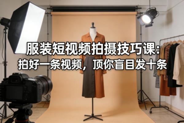 服装短视频拍摄技巧课:拍好一条视频,顶你盲目发十条-三零资源