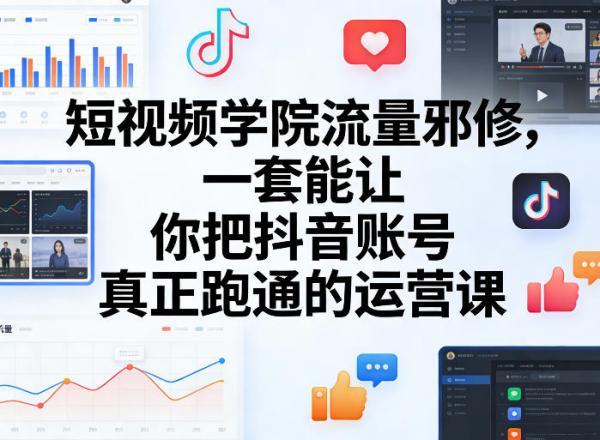 短视频学院流量邪修,一套能让你把抖音账号真正跑通的运营课-三零资源