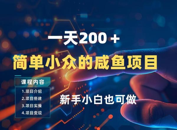 一天收入2张，一个简单小众的咸鱼项目，0门槛小白也能做-三零资源