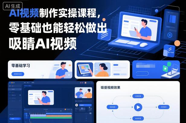 Ai视频制作实操课，解决创意枯竭、效率低下痛点，实现日更量产可持续变现（更新26年3月）-三零资源