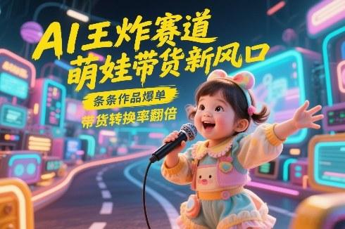 AI王炸赛道,萌娃带货新风口,条条作品爆单,带货转换率翻倍,核心逻辑拆解-三零资源
