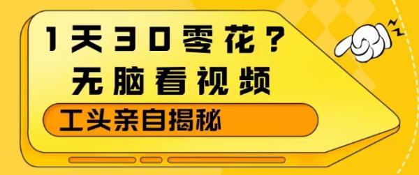1天30零花？无脑看视频，大佬亲自揭秘