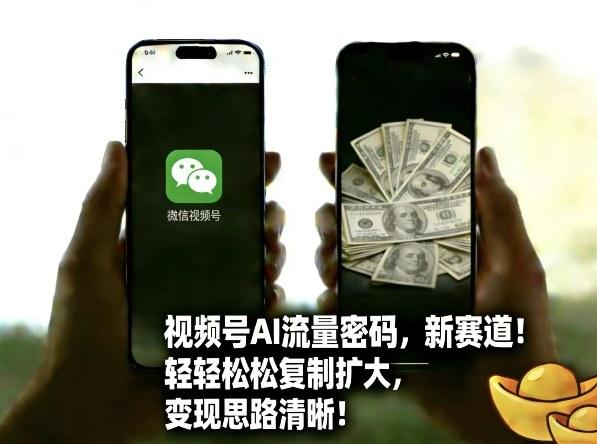 视频号AI流量密码新赛道,轻轻松松复制扩大,变现思路清晰-三零资源