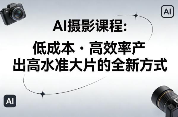 AI摄影课程，低成本高效率产出高水准大片的全新方式-三零资源