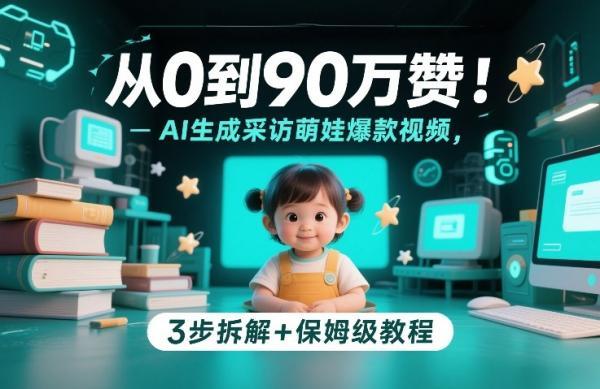 从0到90万赞：AI生成采访萌娃爆款视频，3步拆解+保姆级教程-三零资源