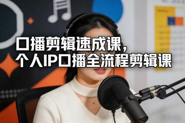 口播剪辑速成课,个人IP口播全流程剪辑课-三零资源