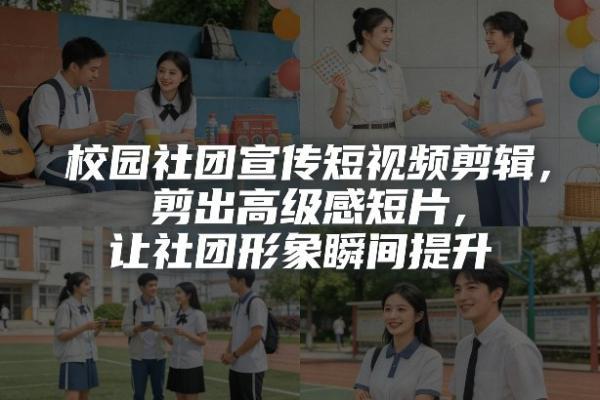 校园社团宣传短视频剪辑，剪出高级感短片，让社团形象瞬间提升-三零资源