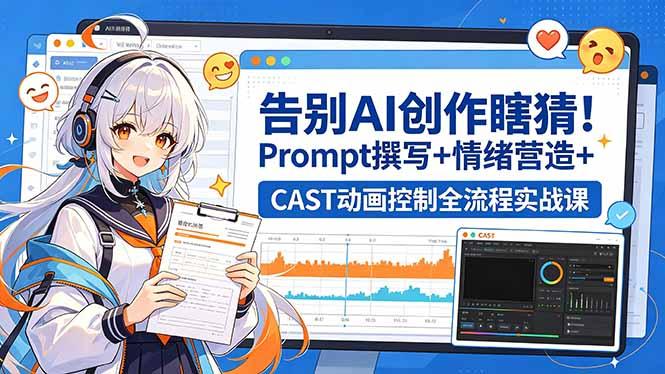 告别AI创作瞎猜!Prompt撰写+情绪营造+CAST动画控制全流程实战课-三零资源
