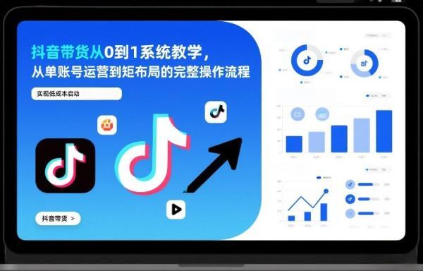 抖音带货从0到1系统教学，从单账号运营到矩阵布局的完整操作流程，实现低成本启动与高效带货-三零资源