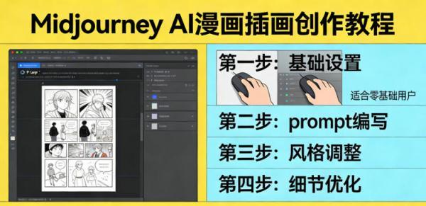 利用Midjourney AI人工智能轻松创作漫画插画教程,零基础创作完整漫画插画-三零资源
