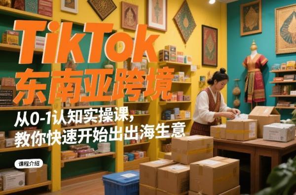 TikTok东南亚跨境从0-1认知实操课,教你快速开始出海生意-三零资源