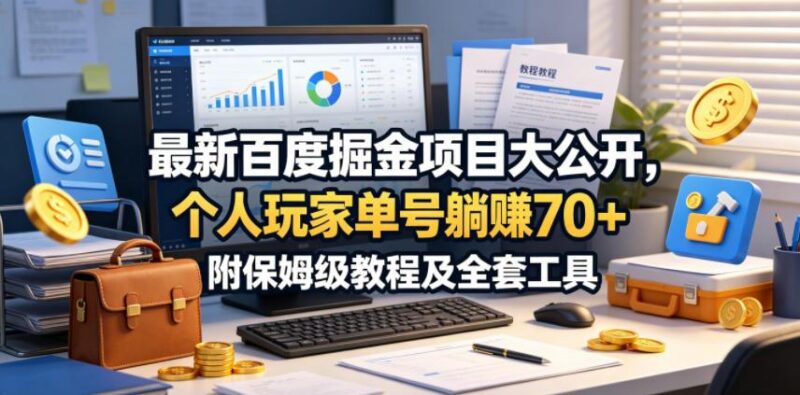 最新百度掘金项目大公开，个人玩家单号躺賺70+，附保姆级教程及全套工具【揭秘】-三零资源
