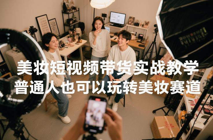 美妆短视频带货实战教学,普通人也可以玩转美妆赛道-三零资源