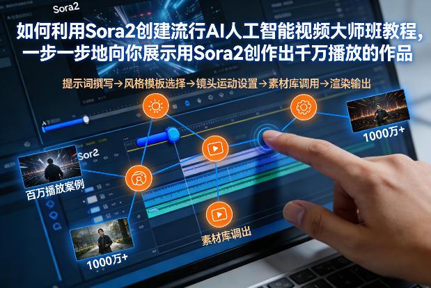 如何利用Sora2创建流行AI人工智能视频大师班,一步一步地向你展示用Sora2创作出千万播放的作品-三零资源
