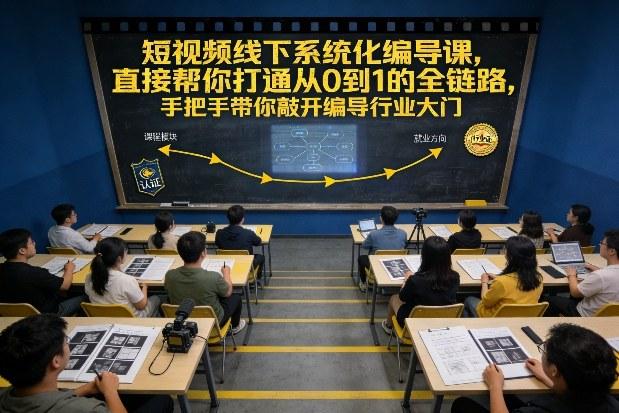 短视频线下系统化编导课,直接帮你打通从0到1的全链路,手把手带你敲开编导行业大门-三零资源
