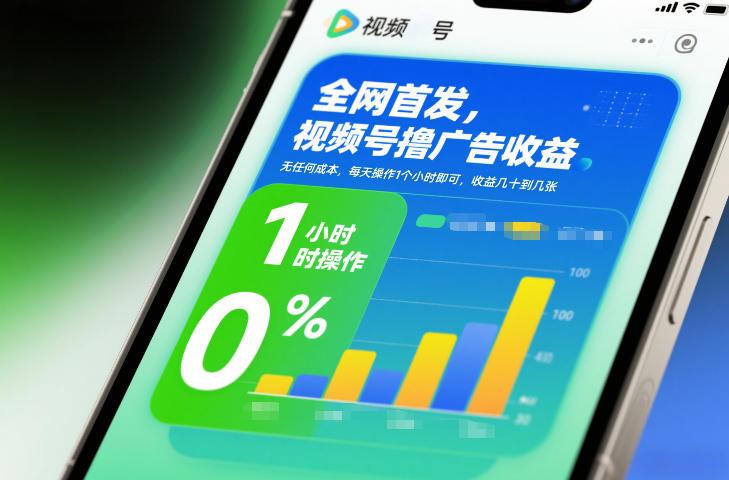 全网首发,视频号撸广告收益,无任何成本,每天操作1个小时即可,收益几十到几张-三零资源