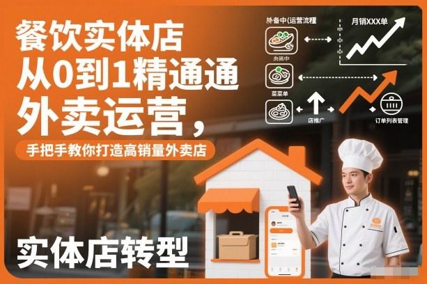 餐饮实体店从0到1精通外卖运营，手把手教你打造高销量外卖店-三零资源