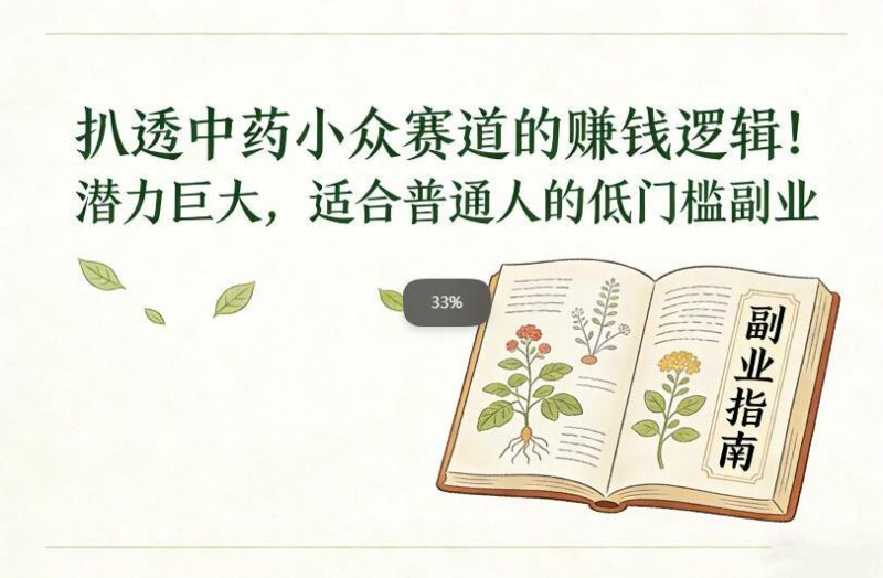 扒透中药小众赛道的賺米逻辑,潜力巨大,适合普通人的低门槛副业-三零资源
