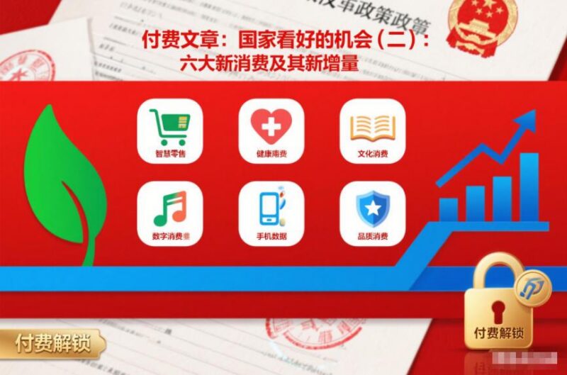 付费文章：国家看好的机会(二)：六大新消费及其新增量-三零资源
